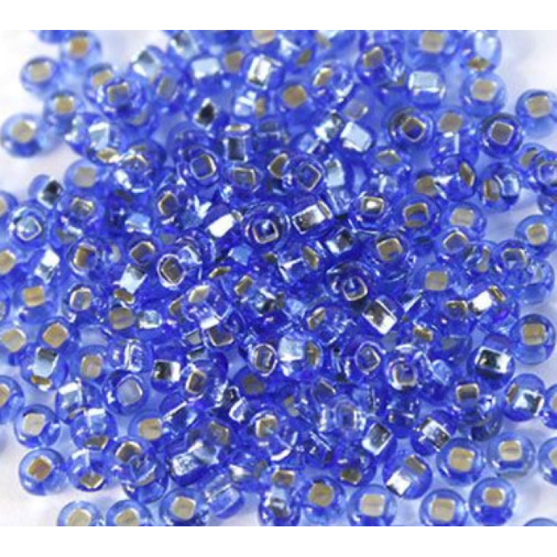 37030 кв бісер №10 Preciosa (Чехія) 5 грамів. Блискучий із квадратною срібною серединкою