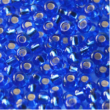 37050 бісер №10 Preciosa (Чехія) 5 грамів. Блискучий із срібною серединкою