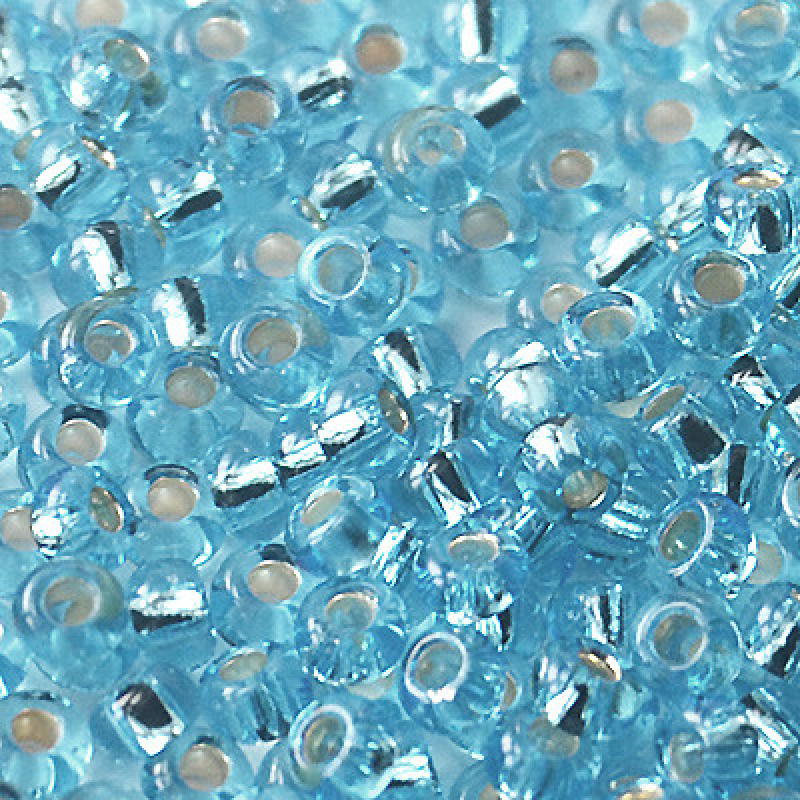 67000 бісер №10 Preciosa (Чехія) 5 грамів. Блискучий із срібною серединкою