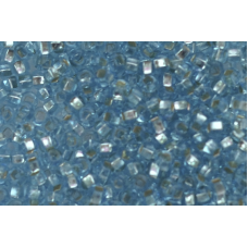 67010 кв бісер №10 Preciosa (Чехія) 5 грамів. Блискучий із квадратною срібною серединкою