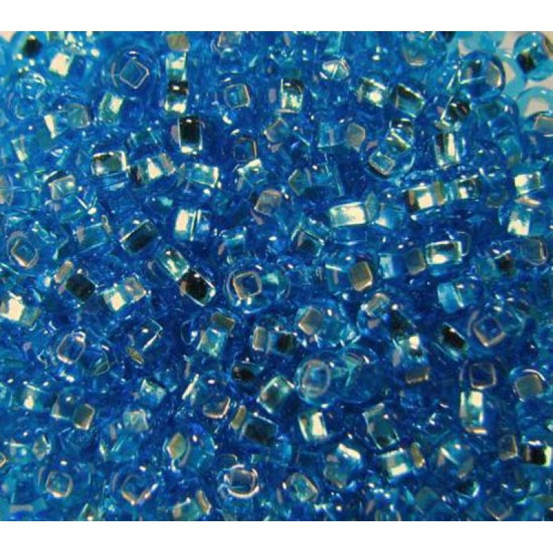 67030 кв бісер №10 Preciosa (Чехія) 5 грамів. Блискучий із квадратною срібною серединкою