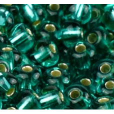 67210 бісер №10 Preciosa (Чехія) 5 грамів. Блискучий із срібною серединкою