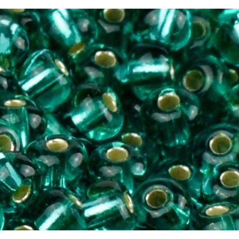 67210 бісер №10 Preciosa (Чехія) 5 грамів. Блискучий із срібною серединкою