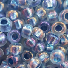 68436 бісер №10 Preciosa (Чехія) 5 грамів. Прозорий райдужний з перламутровой серединкой