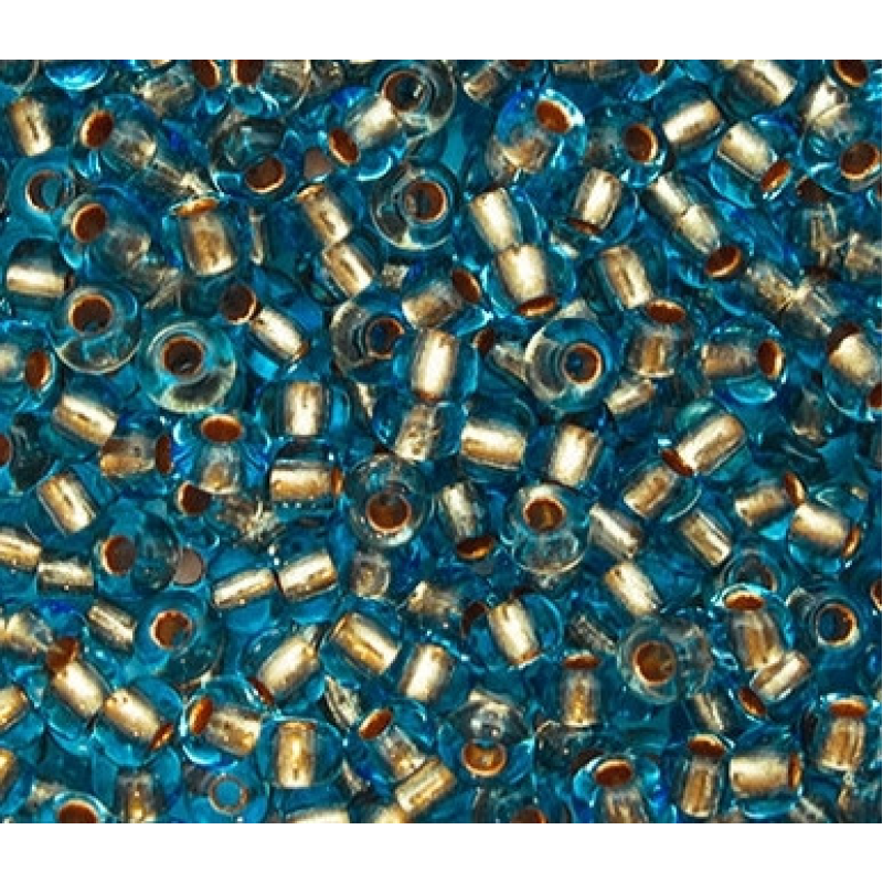 69000 бісер №10 Preciosa (Чехія) 5 грамів. Прозорий з мідною серединкою