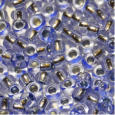 78131 бісер №10 Preciosa (Чехія) 5 грамів. Блискучий з срібною серединкою