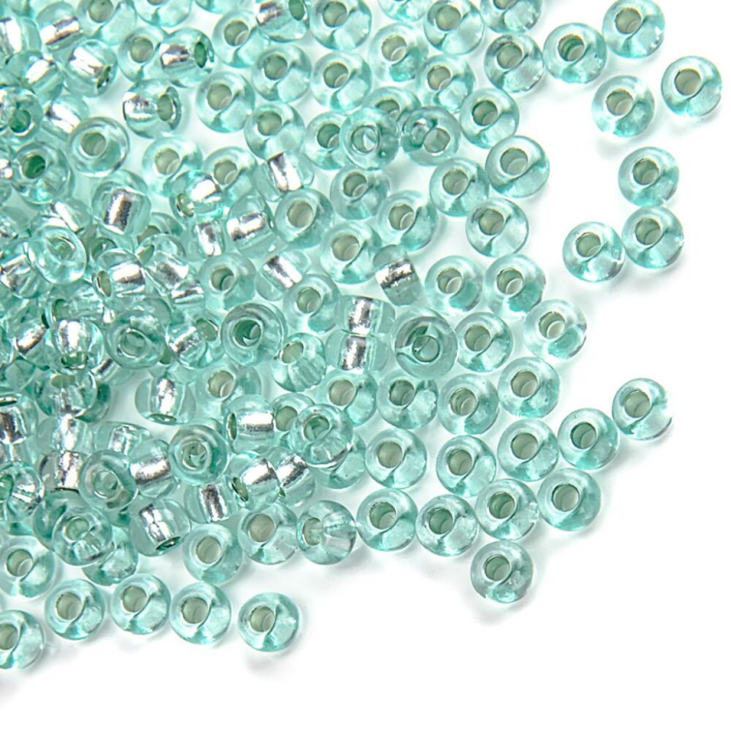 78164 бісер №10 Preciosa (Чехія) 5 грамів. Блискучий з срібною серединкою