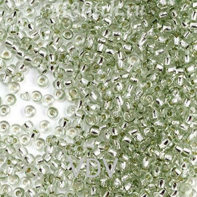 78263 бісер №10 Preciosa (Чехія) 5 грамів. Блискучий із срібною серединкою