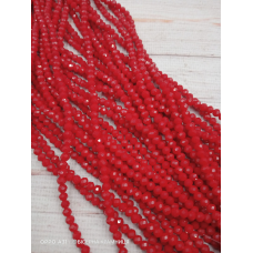 Ронделі, розмір 4*3 мм. Червоні непрозорі