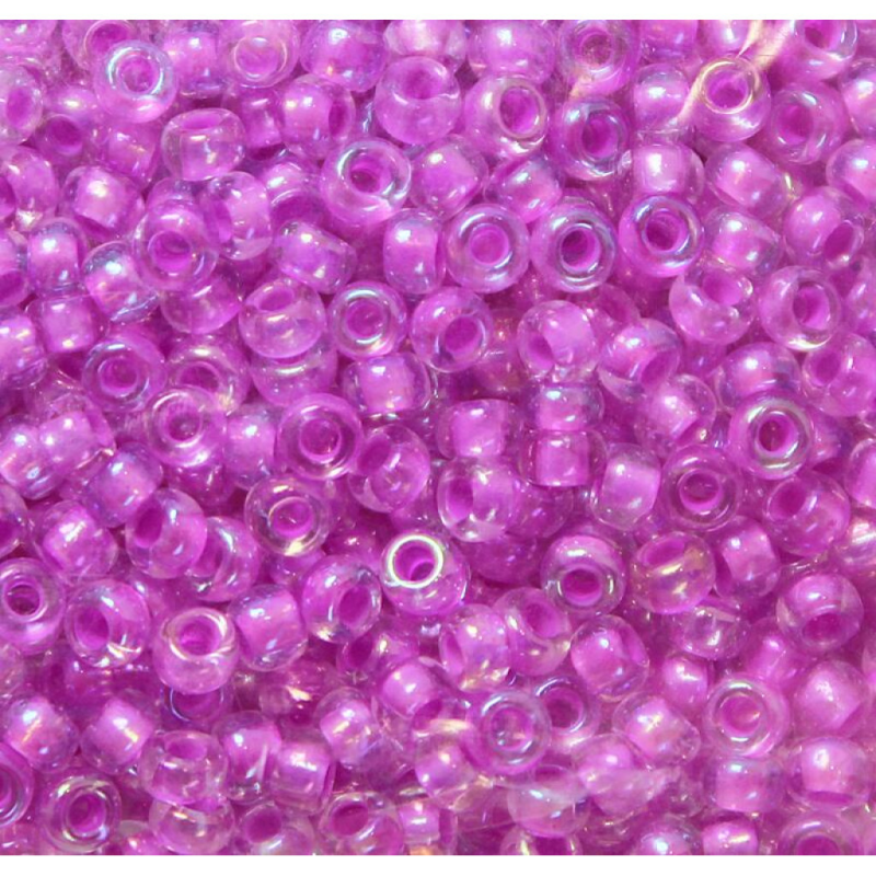 58525 бісер №10 Preciosa (Чехія) 5 грамів. Прозорий профарбований райдужний