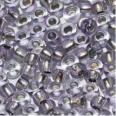 78121 бісер №10 Preciosa (Чехія) 5 грамів. Блискучий із срібною серединкою