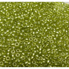 364-10/0-18986 Бісер Чехія (блискучий матовий, жовто-оливковий блідий тертий), упаковка 50 грамів