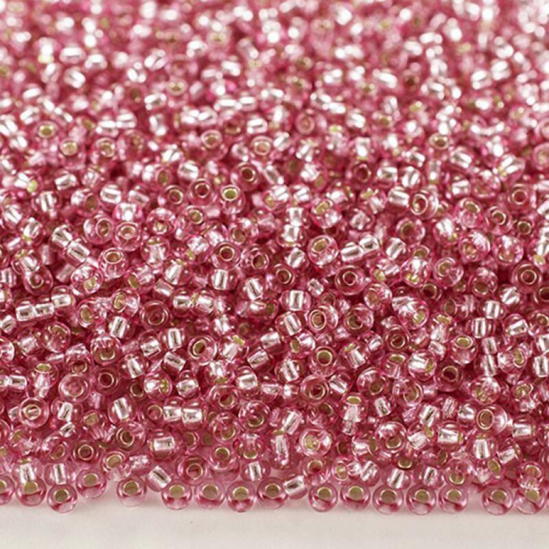 78691 бісер №10 Preciosa (Чехія) 5 грамів. Блискучий із срібною серединкою