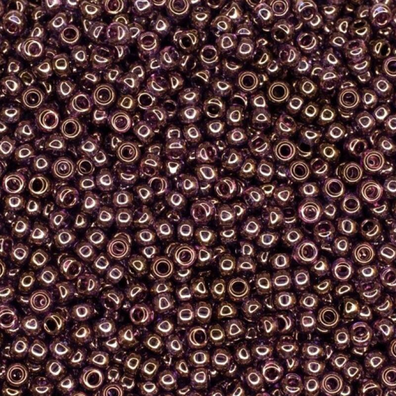 58142 бісер №10 Preciosa (Чехія) 5 грамів. Прозорий волошковий з бронзовим напиленням