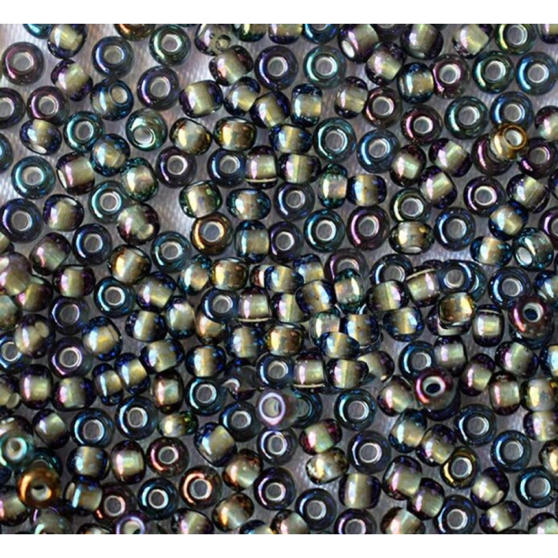 45018 бісер №10 Preciosa (Чехія) 5 грамів. Прозорий райдужний профарбований