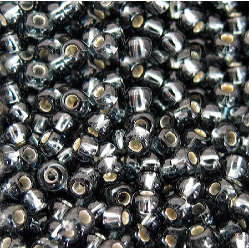 47010 бісер №10 Preciosa (Чехія) 5 грамів. Блискучий із срібною серединкою