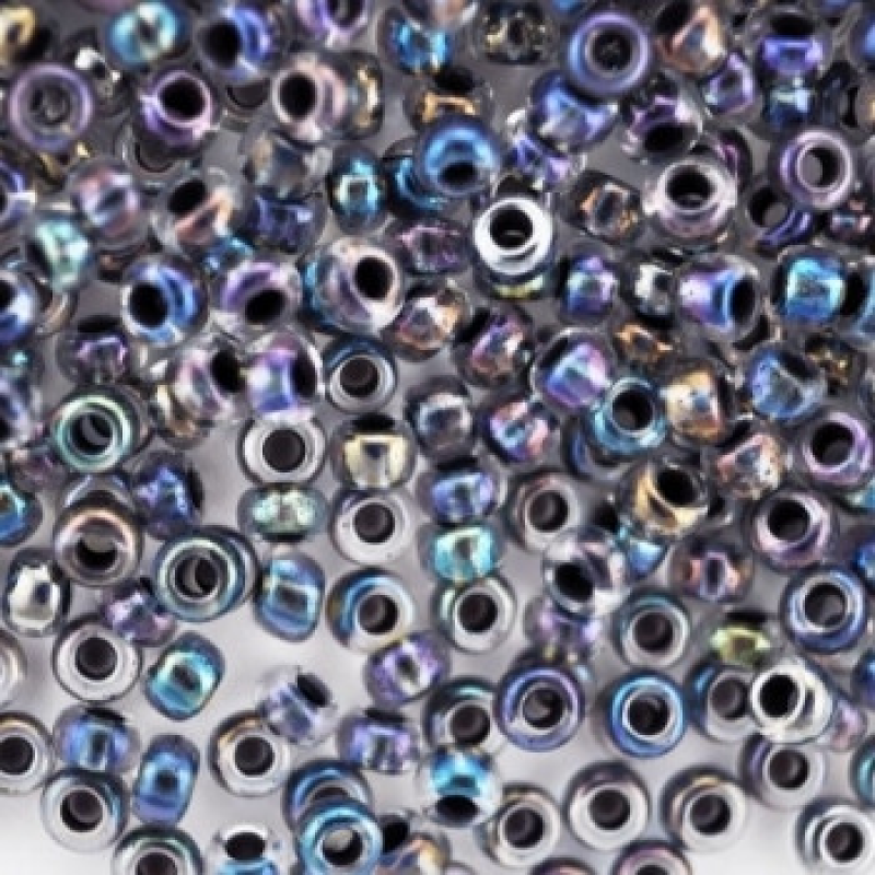 58549 бісер №10 Preciosa (Чехія) 5 грамів. Прозорий райдужний профарбований