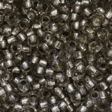 78141 бісер №10 Preciosa (Чехія) 5 грамів. Прозорий з срібною серединкою
