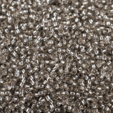 78241 бісер №10 Preciosa (Чехія) 5 грамів. Прозорий з срібною серединкою