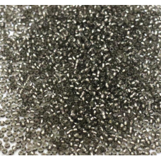 78641 бісер №10 Preciosa (Чехія) 5 грамів. Прозорий з срібною серединкою