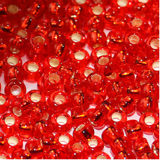 97070 кв бісер No10 Preciosa (Чехія) 5 грамів. Блискучий із квадратною срібною серединкою