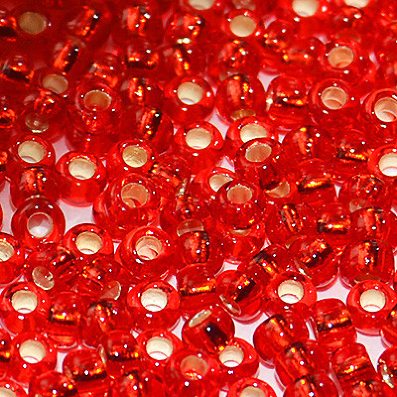 97070 кв бісер No10 Preciosa (Чехія) 5 грамів. Блискучий із квадратною срібною серединкою