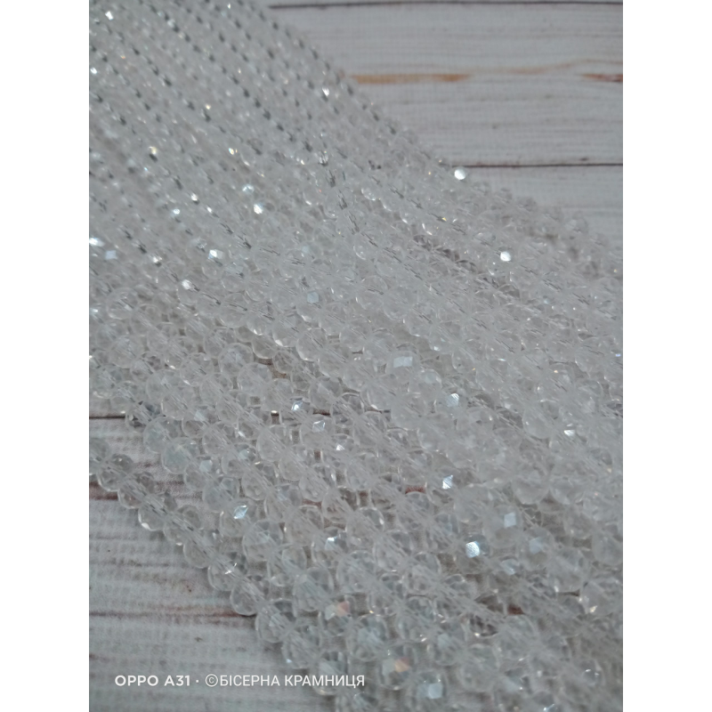 Ронделі, розмір 6*4 мм. Прозорі