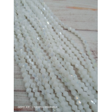 Біконус, розмір 4*4 мм. Білий непрозорий