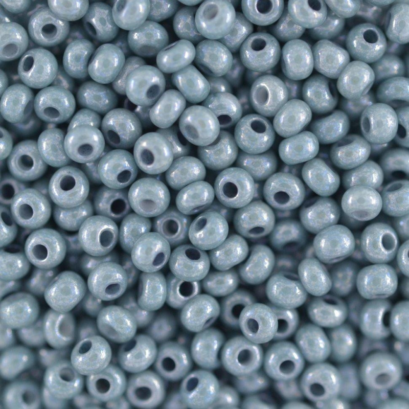 46035-10/0 Бісер Чехія (перламутровий люкс, сіра димка), упаковка 50 грамів