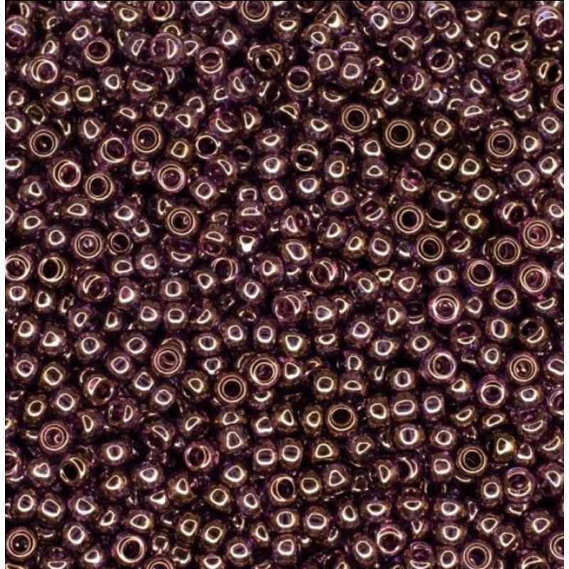 58142-10/0 бісер Preciosa (Чехія). Прозорий волошковий із бронзовим напиленням, паковання 50 грамів