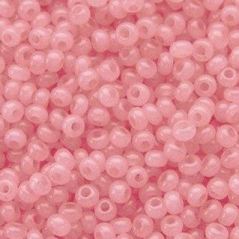 420-10/0-02293 Бісер Чехія (алебастровий, малиновий блідий), упаковка 50 грамів