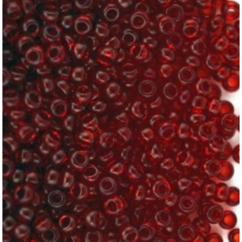 90120кв-10/0 Бісер Чехія (прозорий, бордовий, квадратна серединка), упаковка 50 грамів