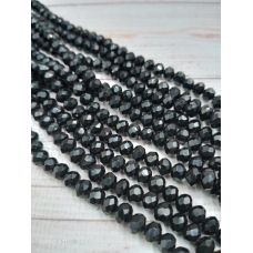 Ронделі, розмір 6*4 мм. Чорні непрозорі