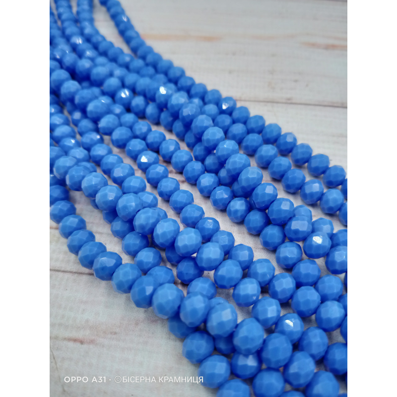 Ронделі, розмір 6*4 мм. Волошкові непрозорі