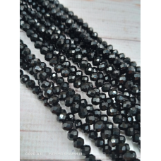 Ронделі, розмір 4*3 мм. Чорні непрозорі