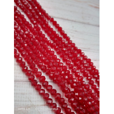 Ронделі, розмір 4*3 мм. Червоні прозорі