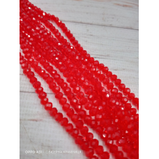 Ронделі, розмір 4*3 мм. Світлі червоні прозорі