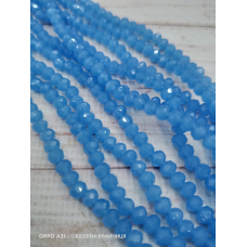 Ронделі, розмір 4*3 мм. Волошкові напівпрозорі