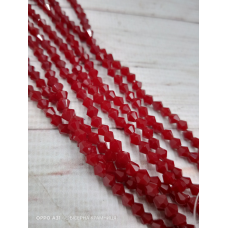 Біконус, розмір 4*4 мм. Бордовий непрозорий