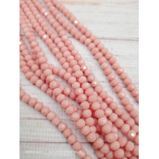 Ронделі, розмір 4*3 мм. Бежево-рожеві непрозорі