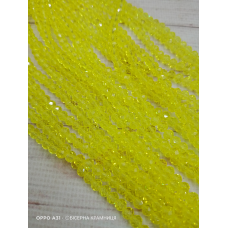 Ронделі, розмір 4*3 мм. Лімонний прозорий