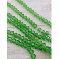 Ронделі, розмір 4*3 мм. Світло-зелені прозорі