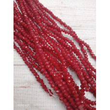 Ронделі, розмір 2,5*2 мм. Бордові непрозорі