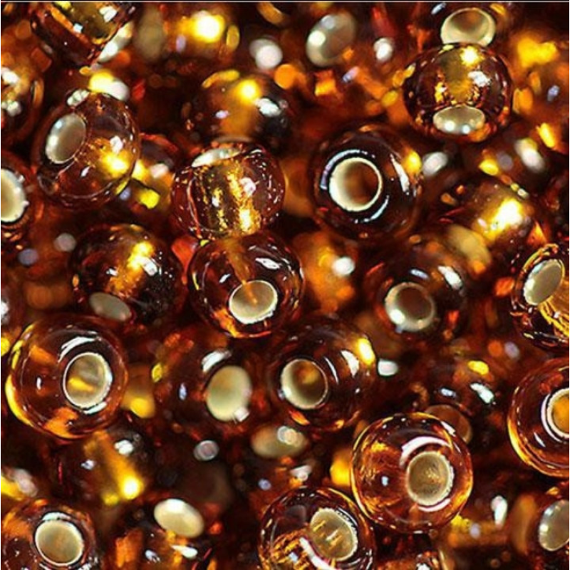 17090 бісер No10 Preciosa (Чехія) 5 грамів. Блискучий зі срібною серединкою