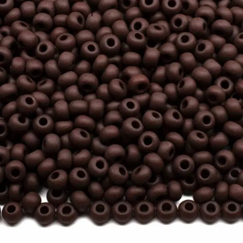 13780matt-10/0 Бісер Чехія (матовий темно-коричневий), упаковка 50 грамів