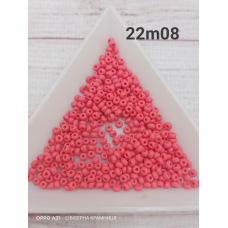 22m08 бісер № 10 Preciosa (Чехія) 5 грамів. Матовий непрозорий, темний малиновий