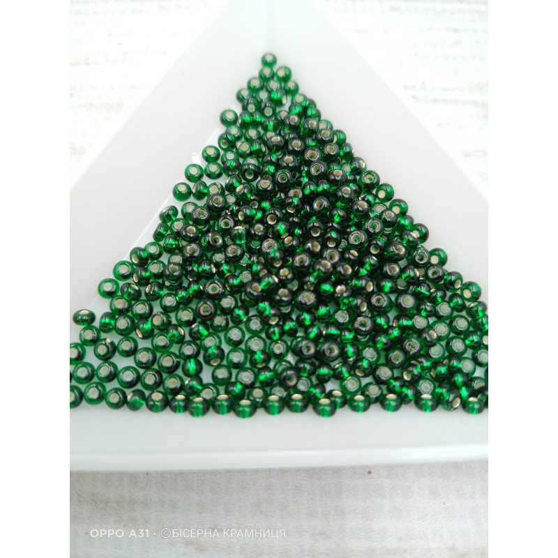 57620 бісер No10 Preciosa (Чехія) 5 грамів. Блискучий зі срібною серединкою 57620 бісер No10 Preciosa (Чехія) 5 грамів. Блискучий зі срібною серединкою