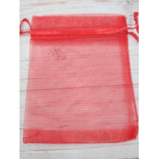 Подарунковий мішечок із яскраво-червоної органзи, 9*11 см.