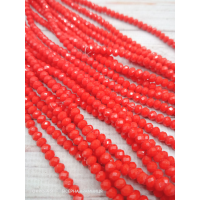 Ронделі, розмір 4*3 мм. Червоний апельсин, непрозорі