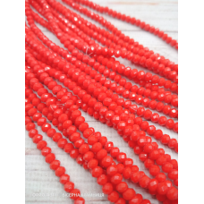 Ронделі, розмір 4*3 мм. Червоний апельсин, непрозорі